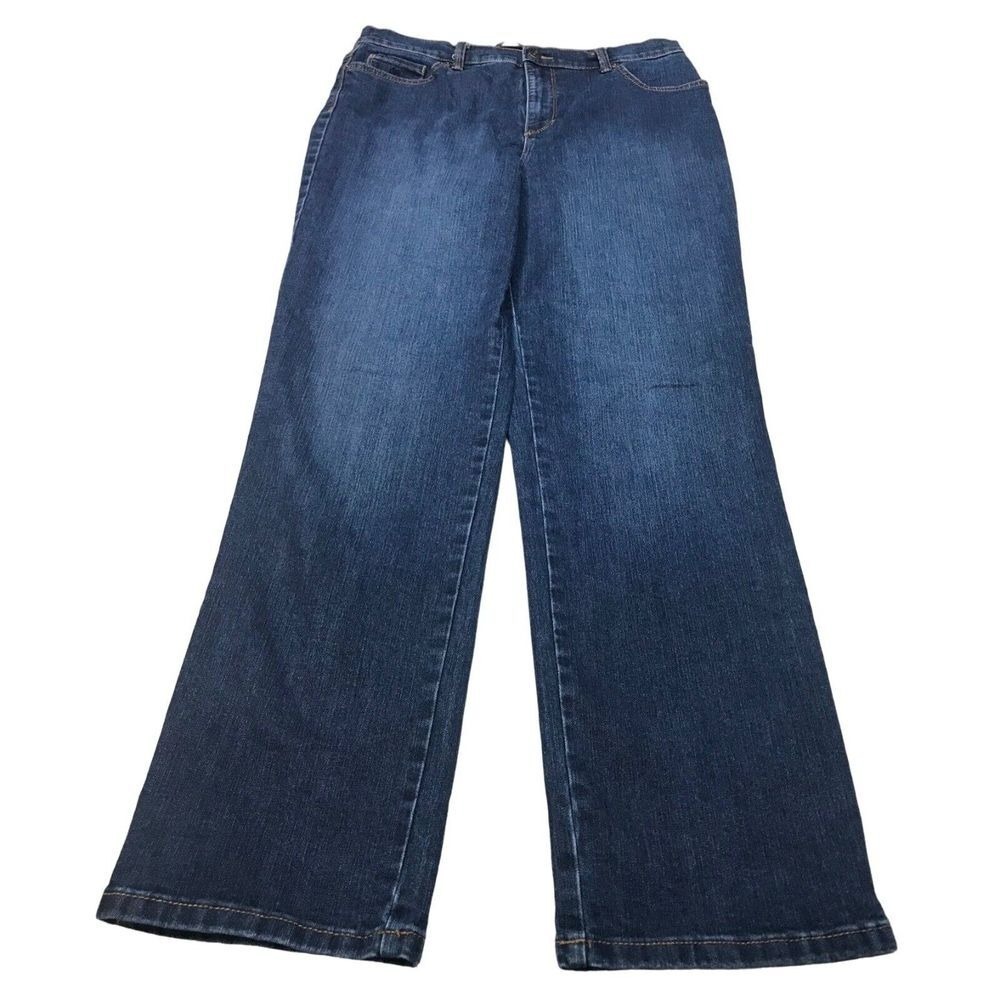 Gloria Vanderbilt Amanda blue jeans denim women Size 12 high rise‎ straight leg
